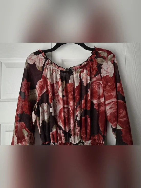 Kate And Lilly Off-Shoulder Floral Tiered Maxi Dress Size 12 - Picture 11 of 15